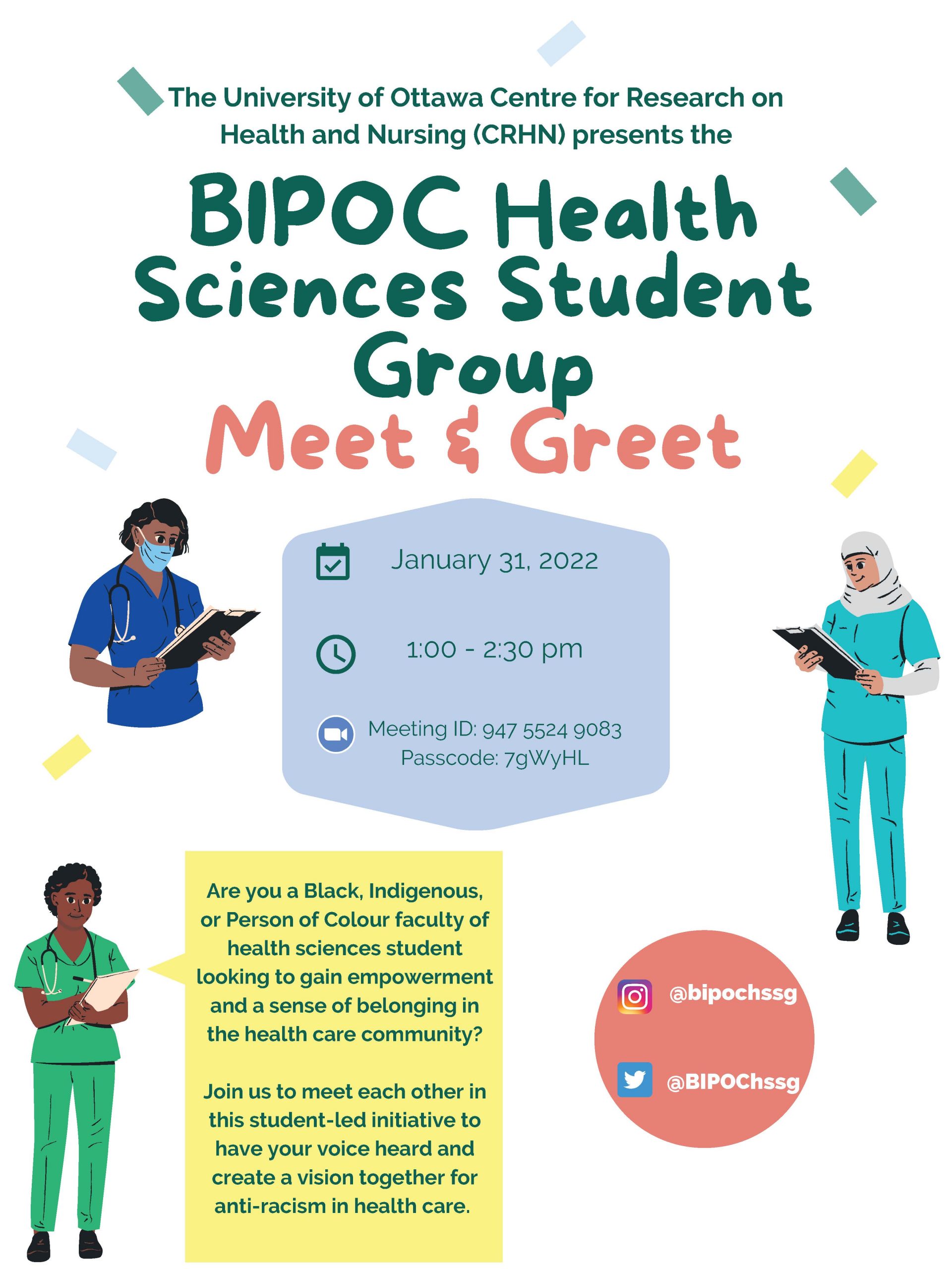 BIPOC Health Sciences Student Group – Meet and Greet